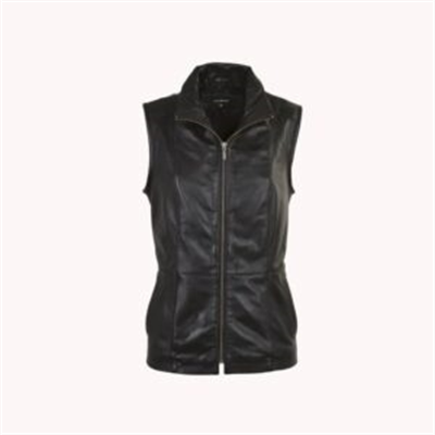 Simple Black Leather Vest